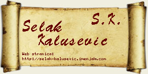 Selak Kalušević vizit kartica